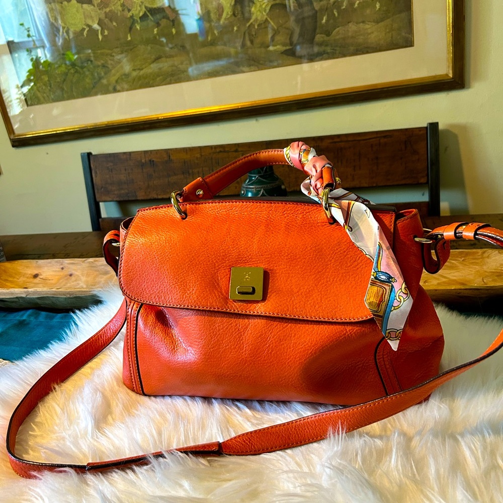 MCM LEATHER SATCHEL - Picture 1 of 7